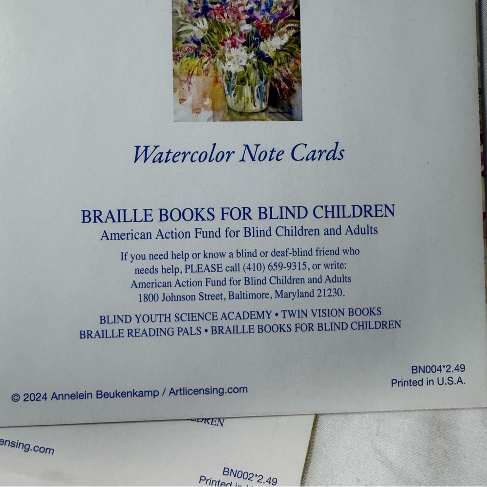 5 Vibrant Floral Watercolor blank cards - Picture 3 of 5